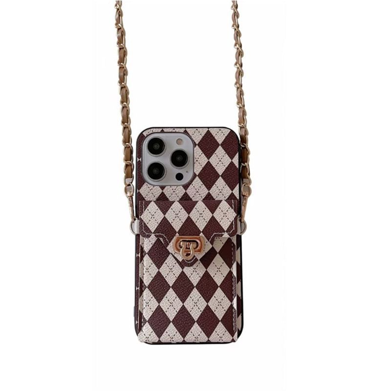 Phone Argyle Lanyard Case