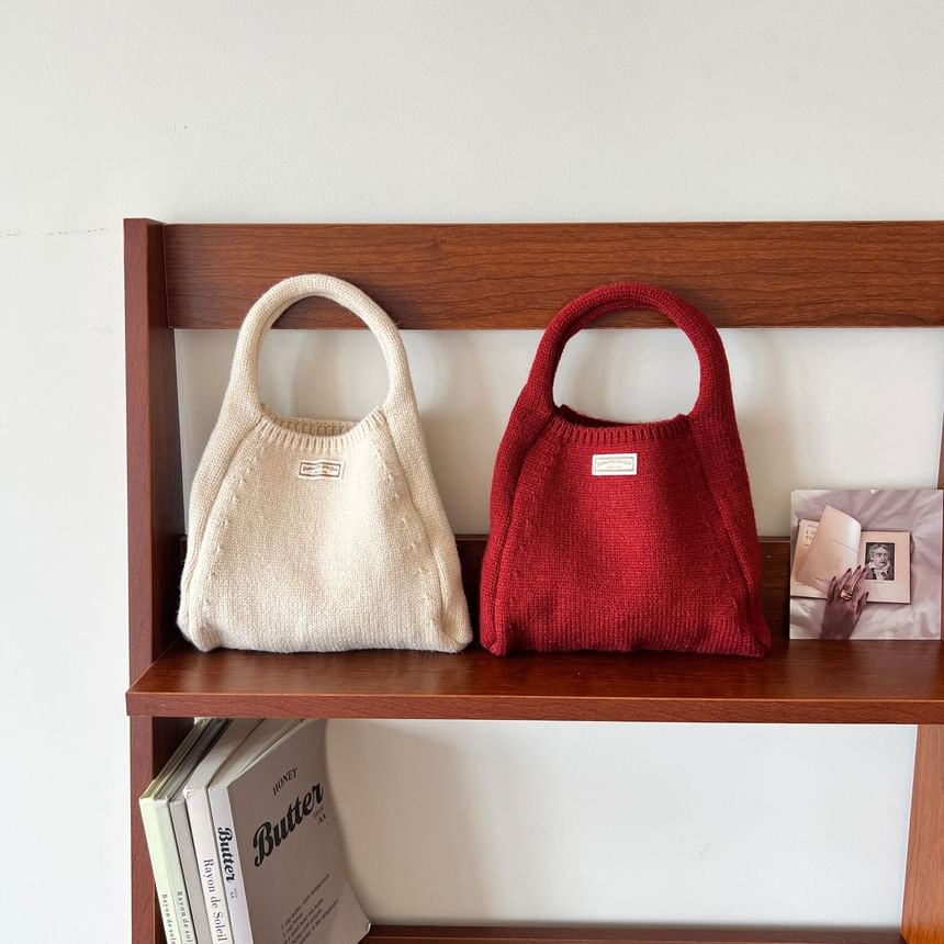 Knit Plain Tote Bag