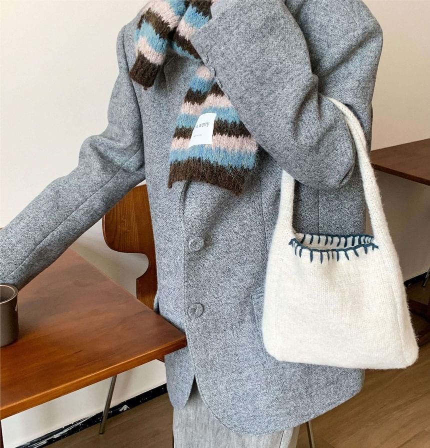 Contrast Stitch Tote Bag Knit