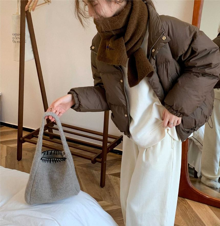 Contrast Stitch Tote Bag Knit