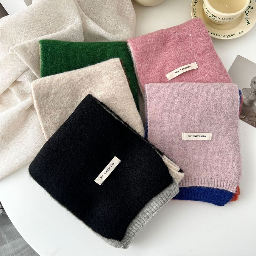Block Knit Color Scarf