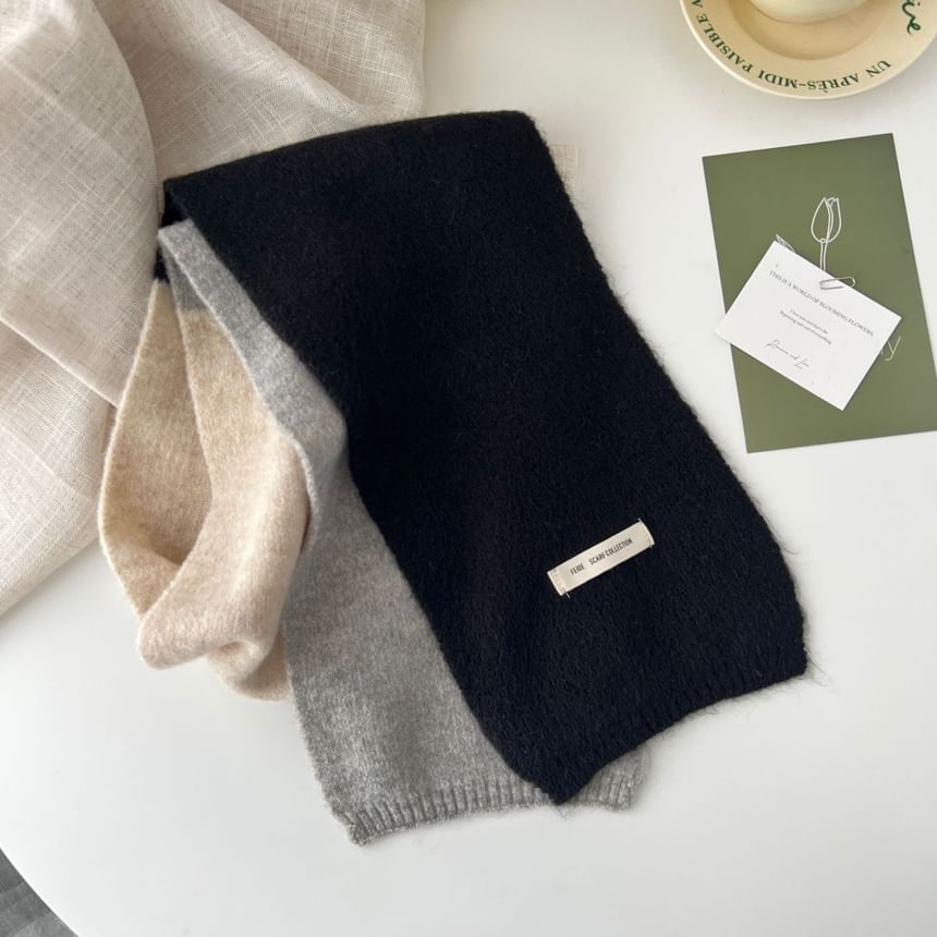 Block Knit Color Scarf