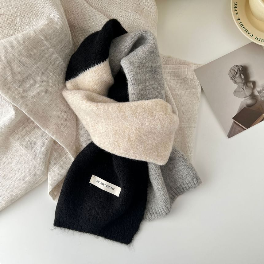 Block Knit Color Scarf