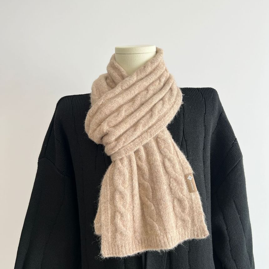 Knit Scarf Cable Plain