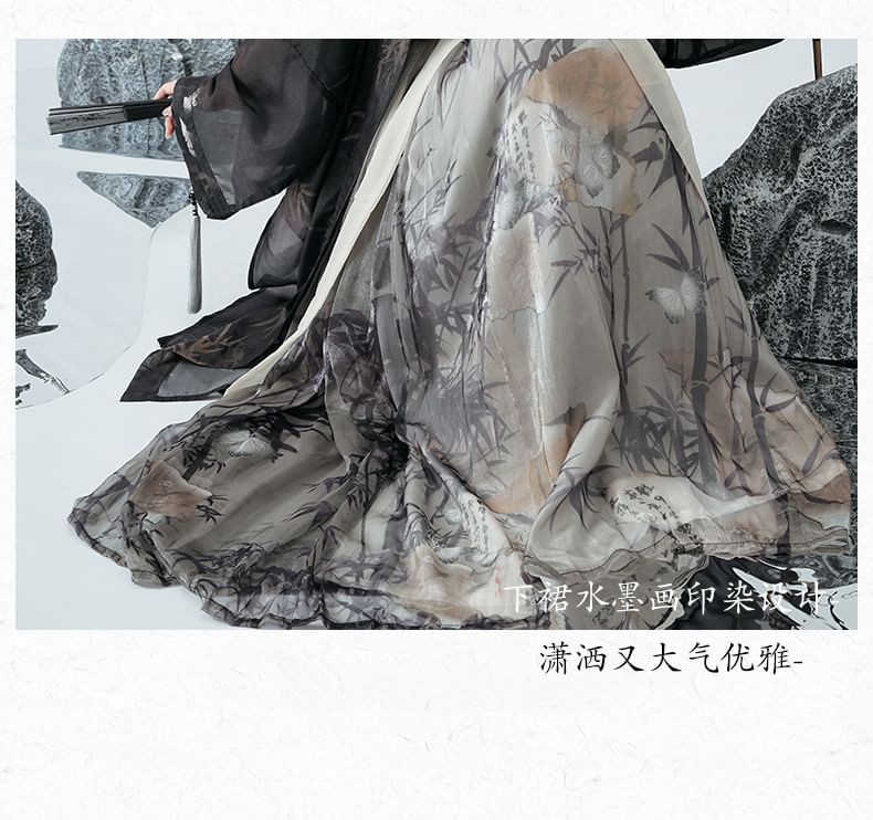 Bamboo Print Hanfu Costume Set