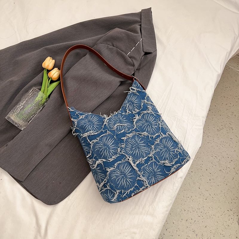 Denim Bag Floral Tote