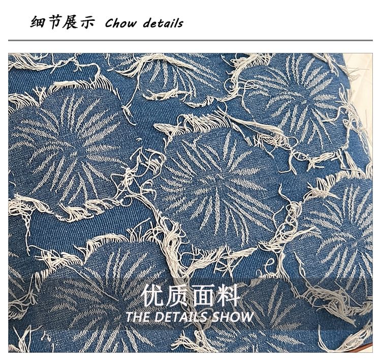 Denim Bag Floral Tote