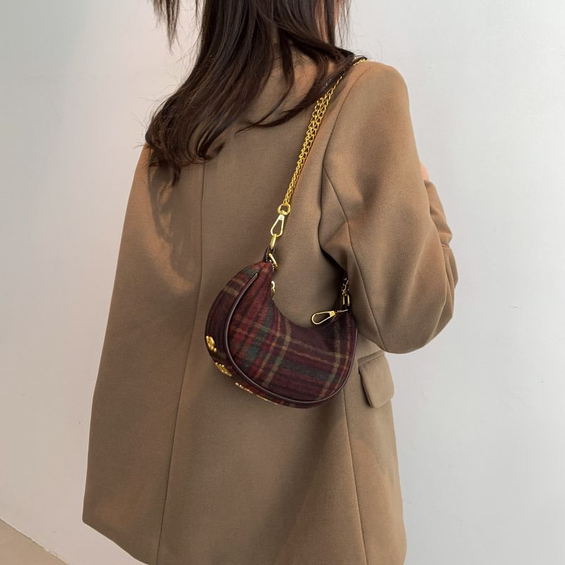 Chain Strap Patterned Crossbody Bag