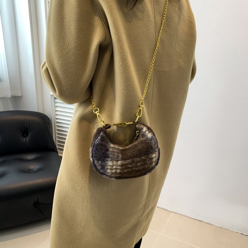 Chain Strap Patterned Crossbody Bag