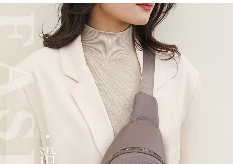 Leather Sling Plain Faux Bag