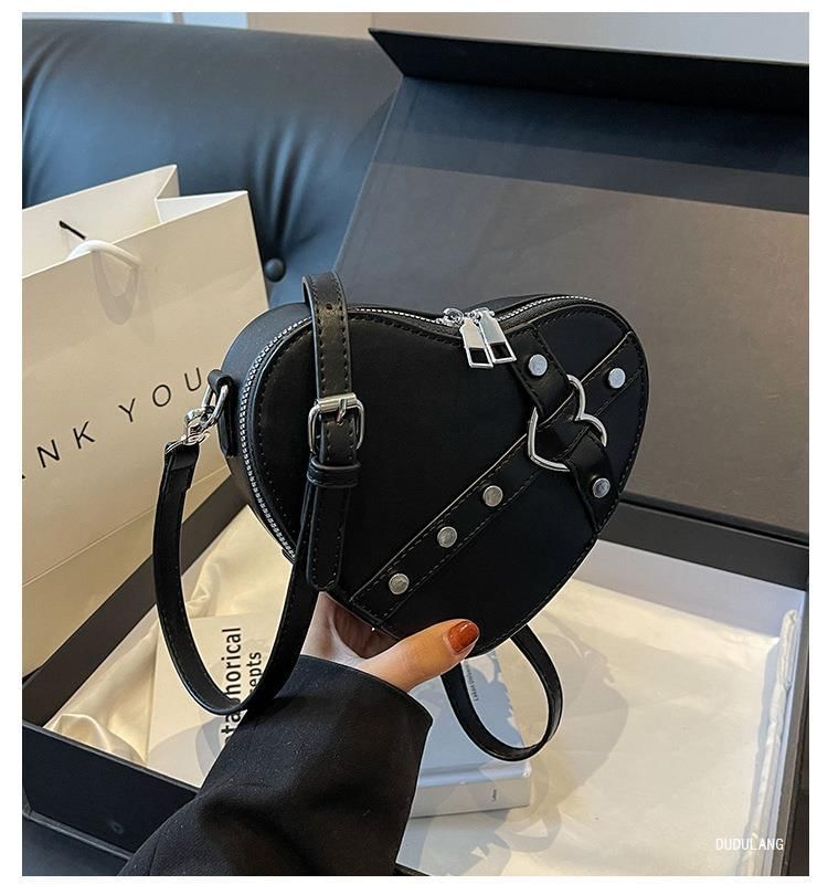 Heart Leather Bag Crossbody Faux
