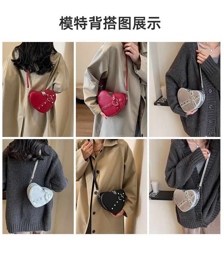 Heart Leather Bag Crossbody Faux