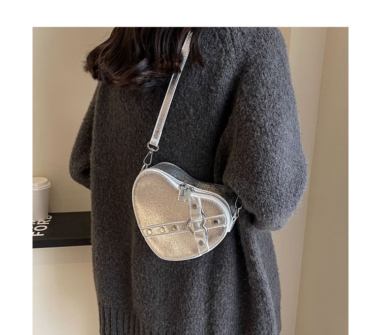 Heart Leather Bag Crossbody Faux