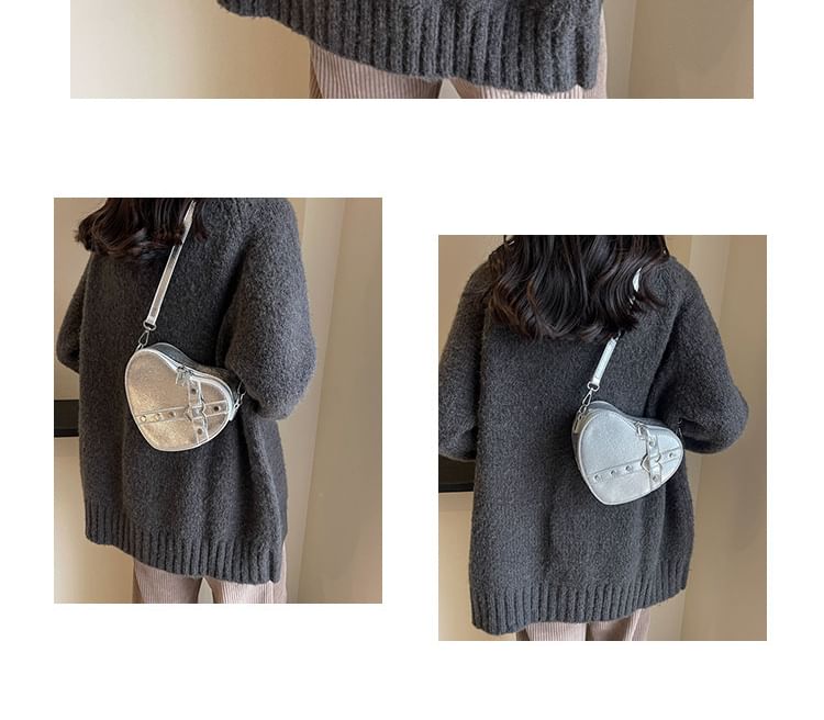 Heart Leather Bag Crossbody Faux