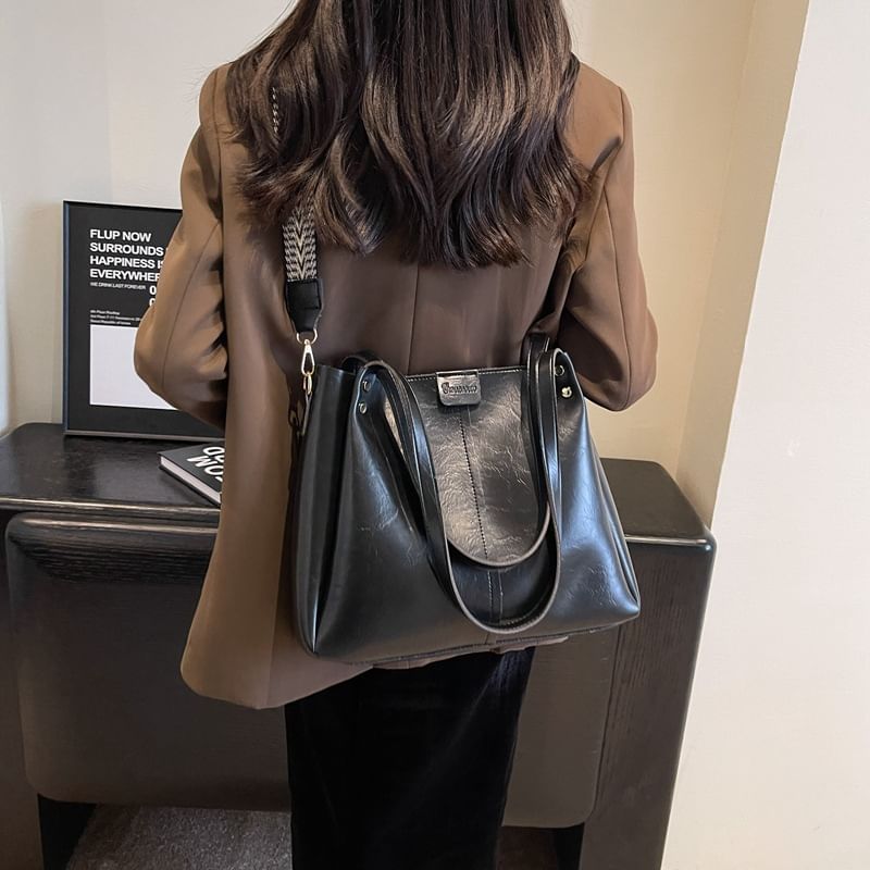 Leather Faux Tote Bag