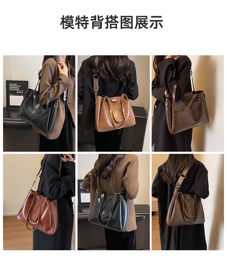 Leather Faux Tote Bag
