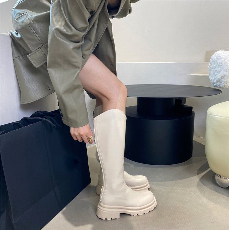 Tall Plain Boots Platform