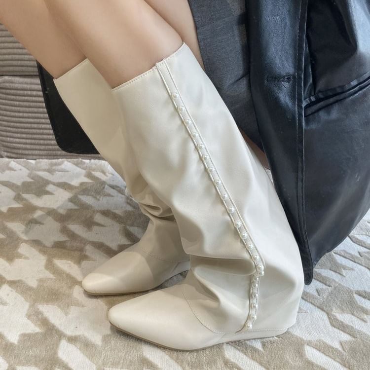 Pointy Tall Boots Wedge