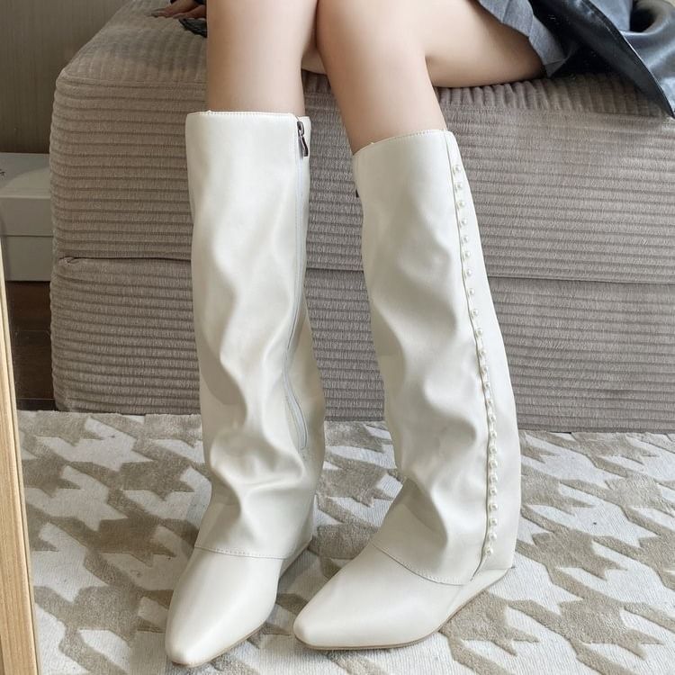 Pointy Tall Boots Wedge