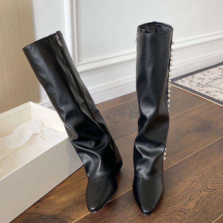 Pointy Tall Boots Wedge