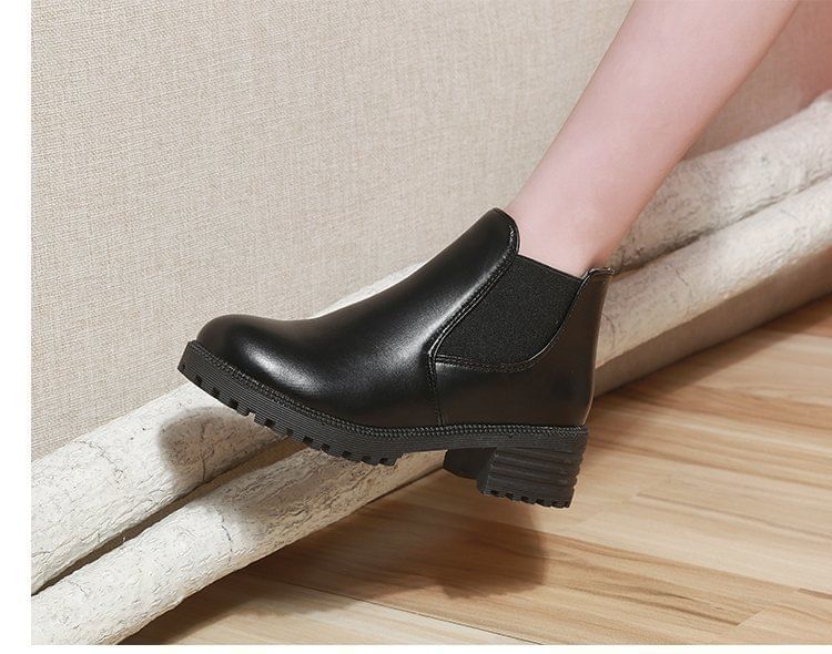 Boots Faux Short Chelsea Leather