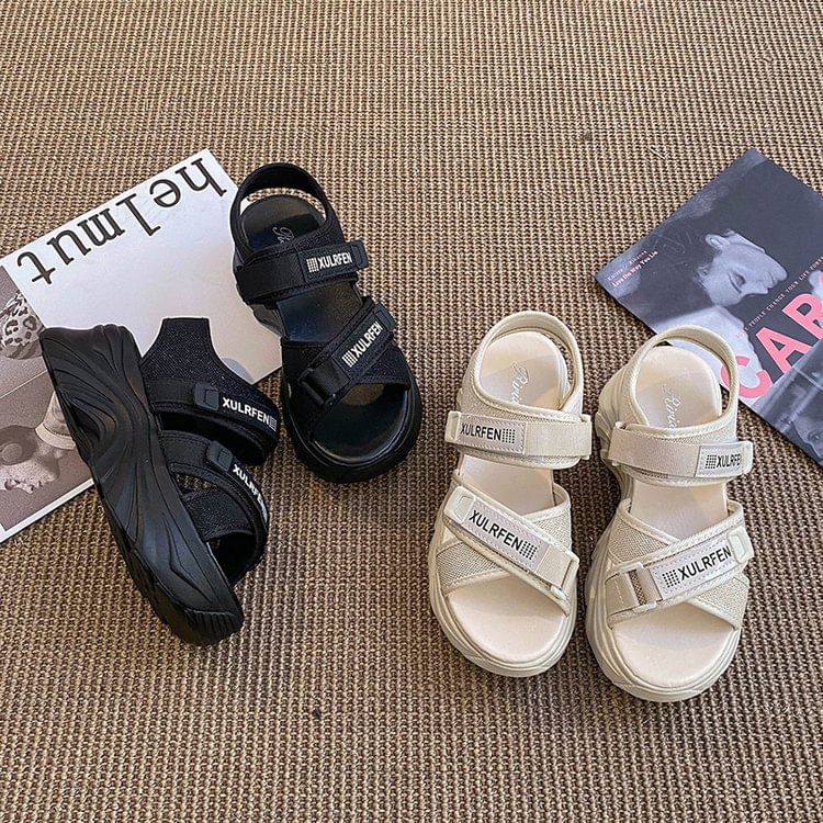 Lettering Adhesive Sandals Strap