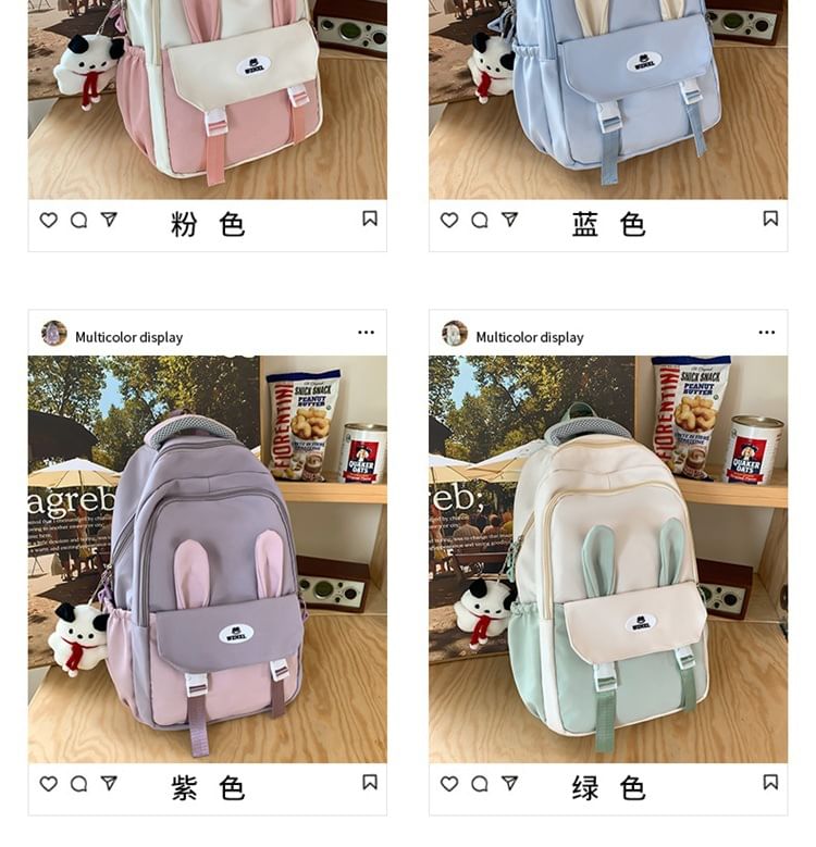 Sac à dos zippé à blocs de couleurs