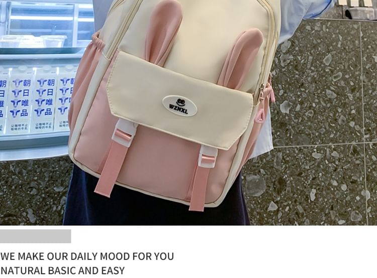 Sac à dos zippé à blocs de couleurs