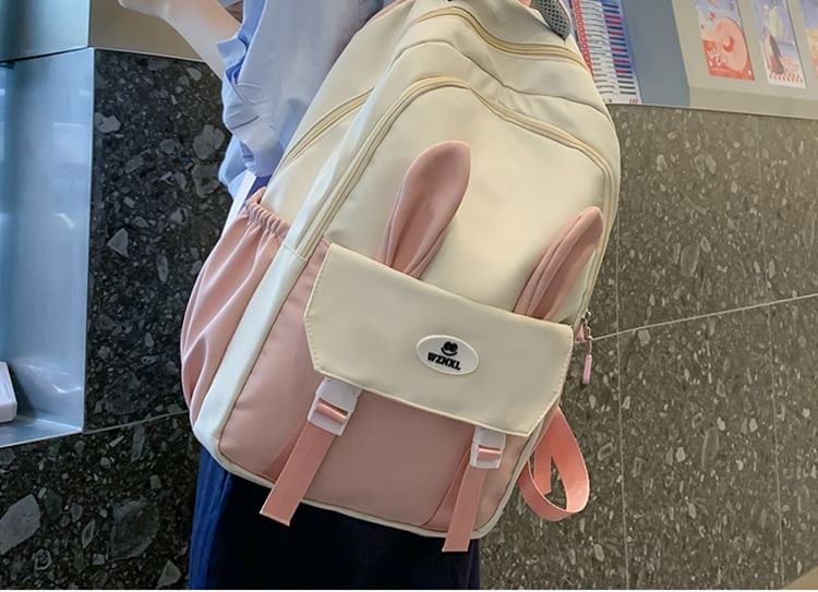 Sac à dos zippé à blocs de couleurs