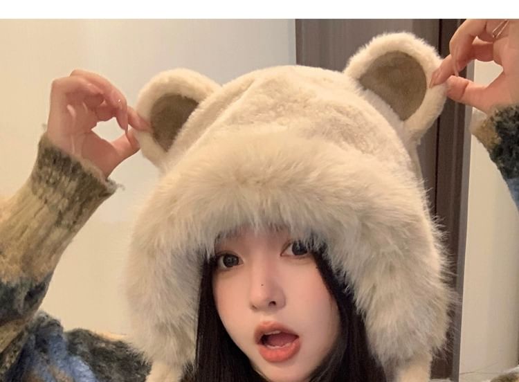 Bear Chenille Hat Ear Trapper