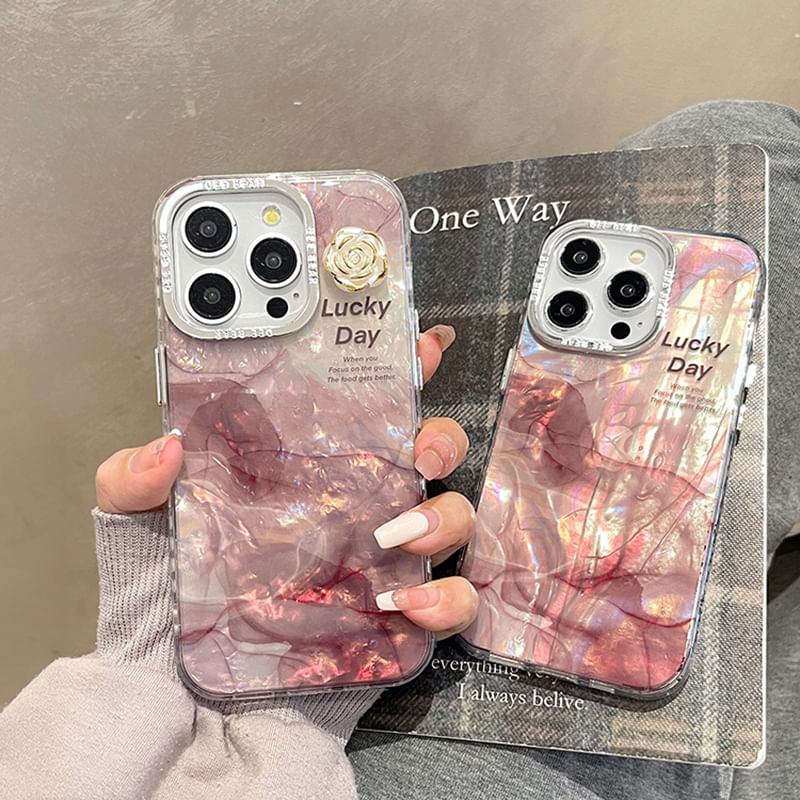 Phone Print Case Floral Marble