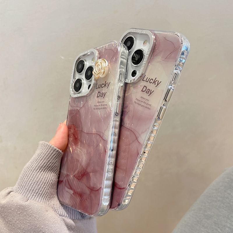Phone Print Floral Case Marble