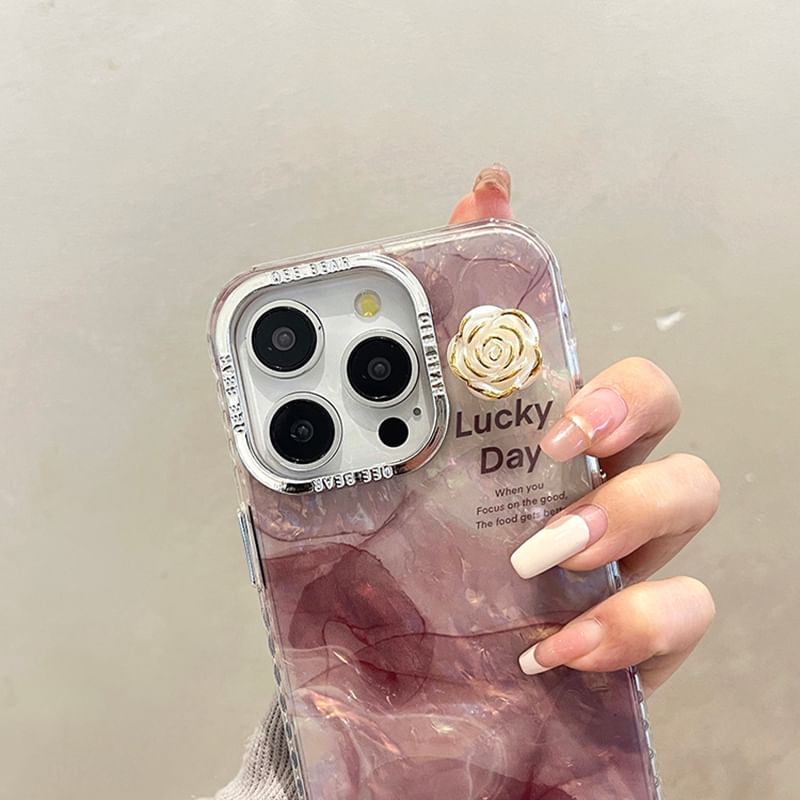 Phone Print Floral Case Marble