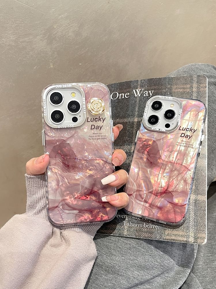 Phone Print Floral Case Marble