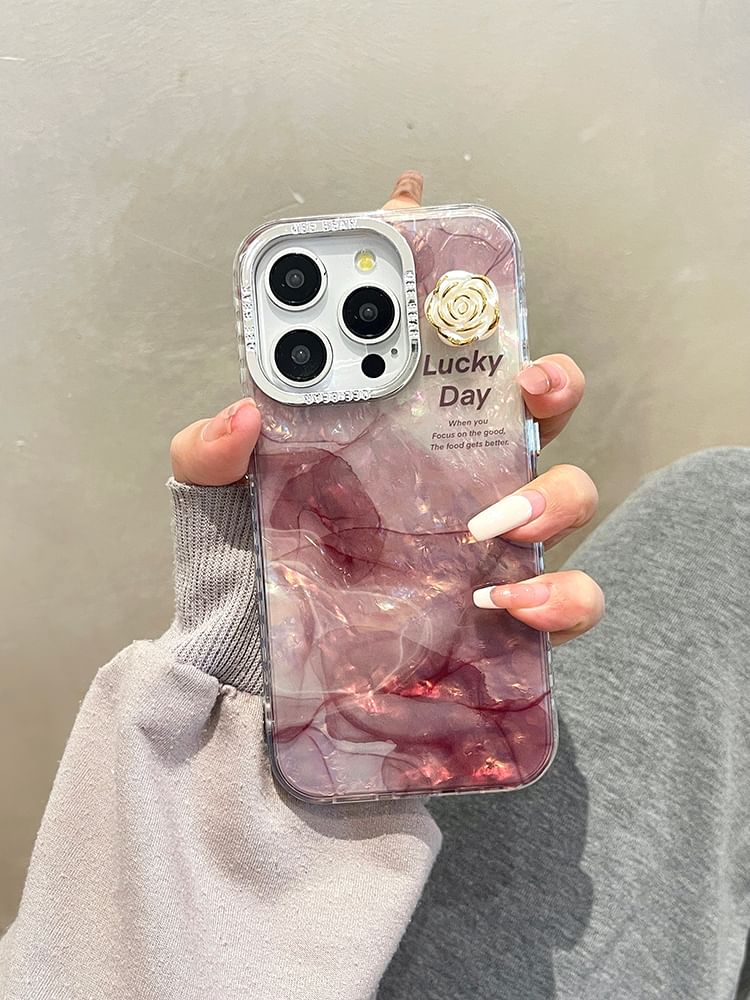 Phone Print Floral Case Marble