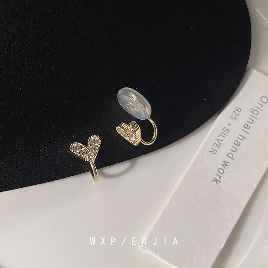 Alloy Ear Heart Cuff Rhinestone