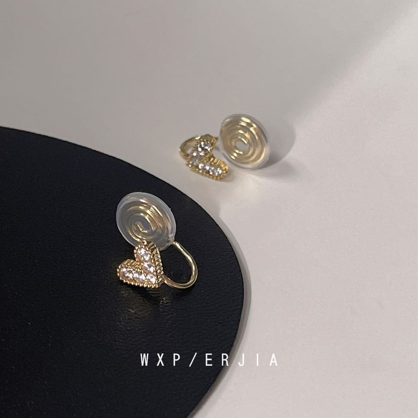 Alloy Ear Heart Cuff Rhinestone