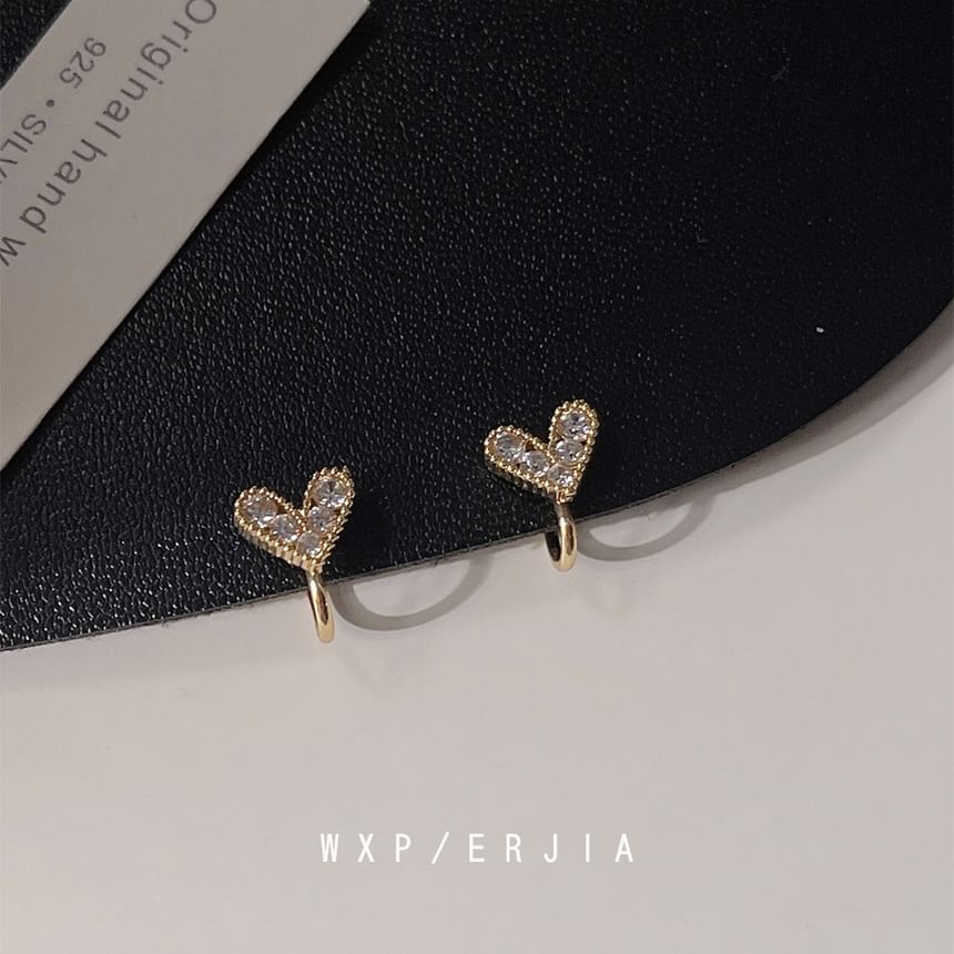 Alloy Ear Heart Cuff Rhinestone