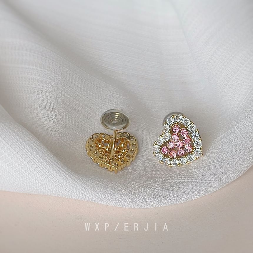 Alloy Rhinestone Ear Heart Cuff