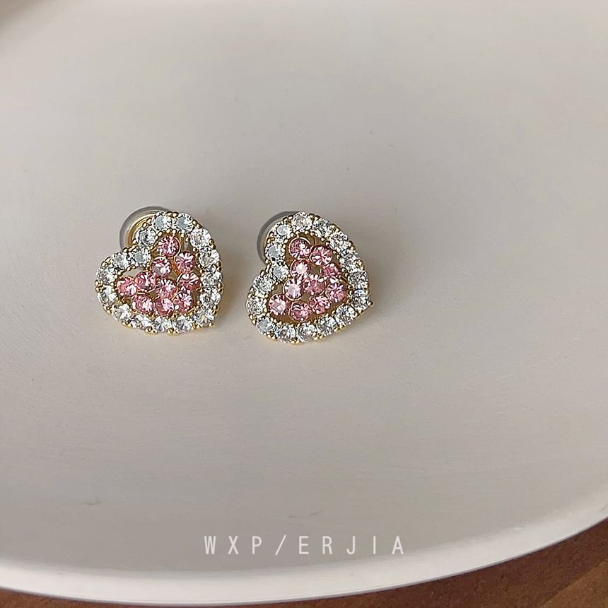 Alloy Rhinestone Ear Heart Cuff