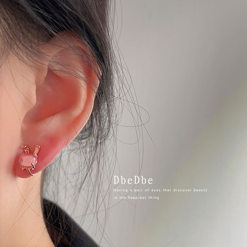 Faux Cuff Gemstone Ear Alloy Rabbit