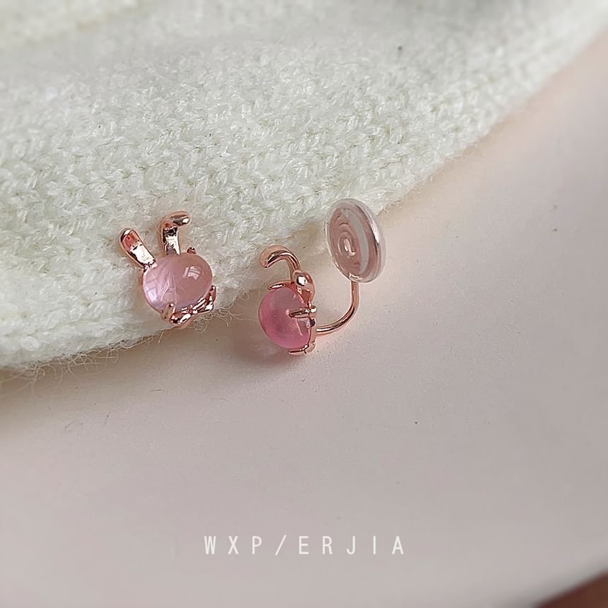 Faux Cuff Gemstone Ear Alloy Rabbit
