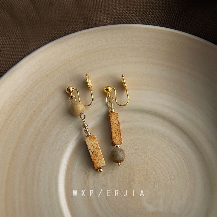 Faux Gemstone Ear Alloy Dangle Cuff Asymmetrical