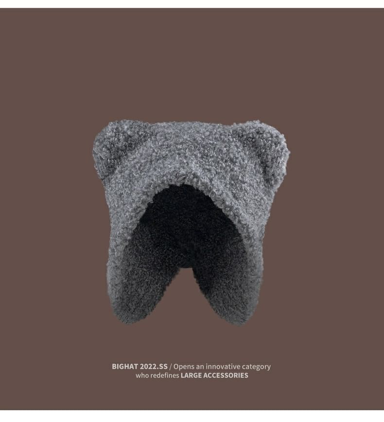 Fleece Bear Ear Hat Bonnet