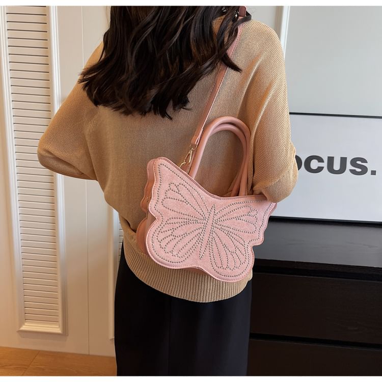 Butterfly Studded Crossbody Bag