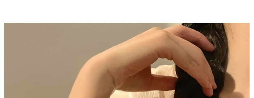 Hair / Scrunchie Clip Mesh Tie Designs) Pearl (Various Rose Faux