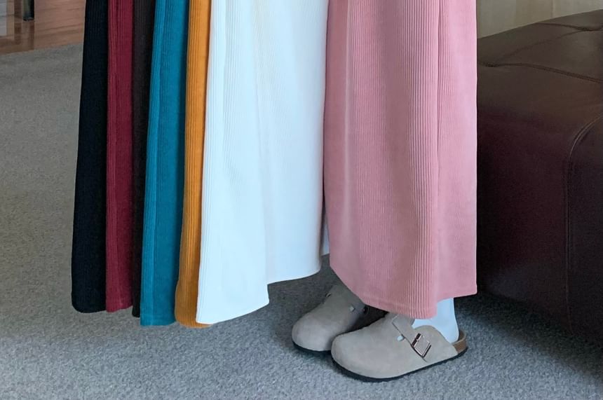 High Waist Plain Maxi A-Line Skirt