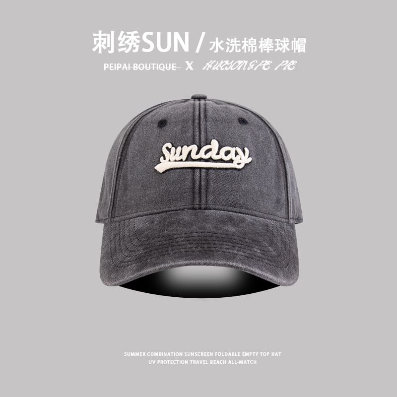 Letter Cap Washed Embroidered