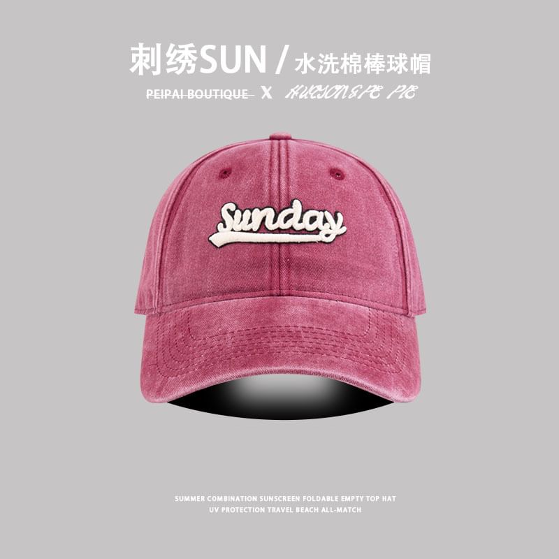 Letter Cap Washed Embroidered