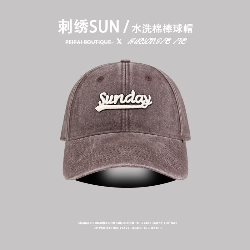 Letter Cap Washed Embroidered